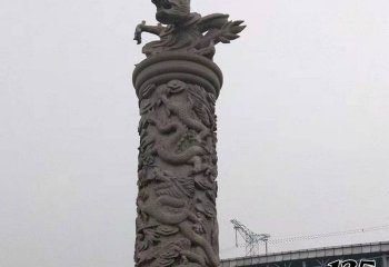 龙柱雕塑-广场景观仿古盘龙柱石雕