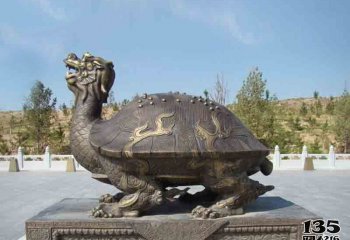龙龟雕塑-公园里摆放的行走的玻璃钢创意龙龟雕塑