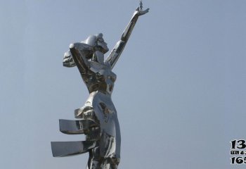 女孩雕塑-不锈钢抽象女神公园景观女孩雕塑