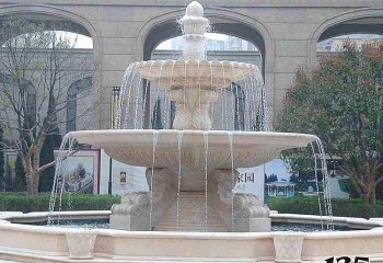 喷泉雕塑-别墅广场景观汉白玉大型欧式喷泉石雕