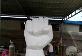 拳头雕塑-不锈钢创意法治拳头雕塑
