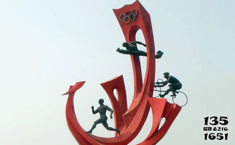 奥运雕塑-不锈钢创意运动竞技奥运雕塑高清图片