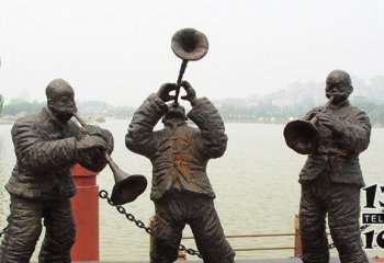 吹奏雕塑-广场吹奏景观小品铜雕吹奏雕塑