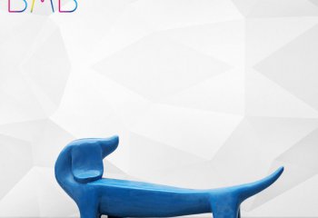 凳子雕塑-卡通动物玻璃钢雕塑长条狗凳回头狗摆件商场酒店装饰