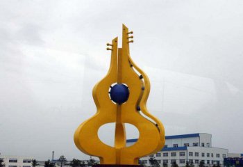 葫芦雕塑-广场不锈钢抽象琵琶葫芦雕塑