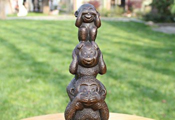 猴子雕塑-公园叠罗汉的动物景观铜雕猴子雕塑