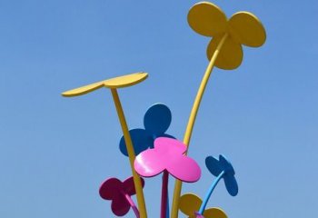 花朵雕塑-广场公园不锈钢童趣三色堇花朵雕塑
