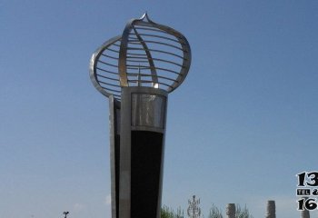 火炬雕塑-公园不锈钢镂空铁艺创意火炬雕塑