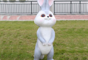 兔子雕塑-庭院摆放一只站立的玻璃钢兔子雕塑