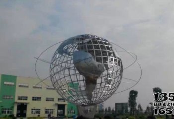 地球仪雕塑-广场大厦创意镂空工艺品地球仪雕塑