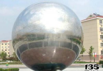 地球仪雕塑-商厦不锈钢镜面地球仪实心地球仪雕塑