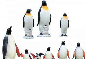 企鹅雕塑-庭院别墅户外海边树脂彩绘企鹅雕塑