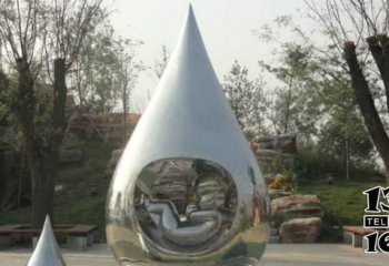 水滴雕塑-公园不锈钢宝宝抽象水滴雕塑