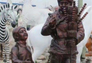 糖葫芦雕塑-公园买糖葫芦的小孩玻璃钢小品雕塑