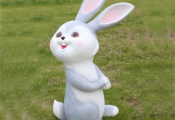 兔子雕塑-小区装饰一只可爱的玻璃钢兔子雕塑