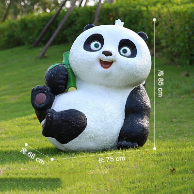 熊猫雕塑-儿童游乐园彩绘玻璃钢熊猫雕塑高清图片