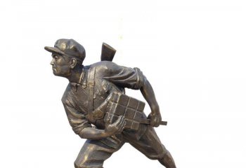 八路军雕塑-铜雕景区拿着炸药的八路军雕塑