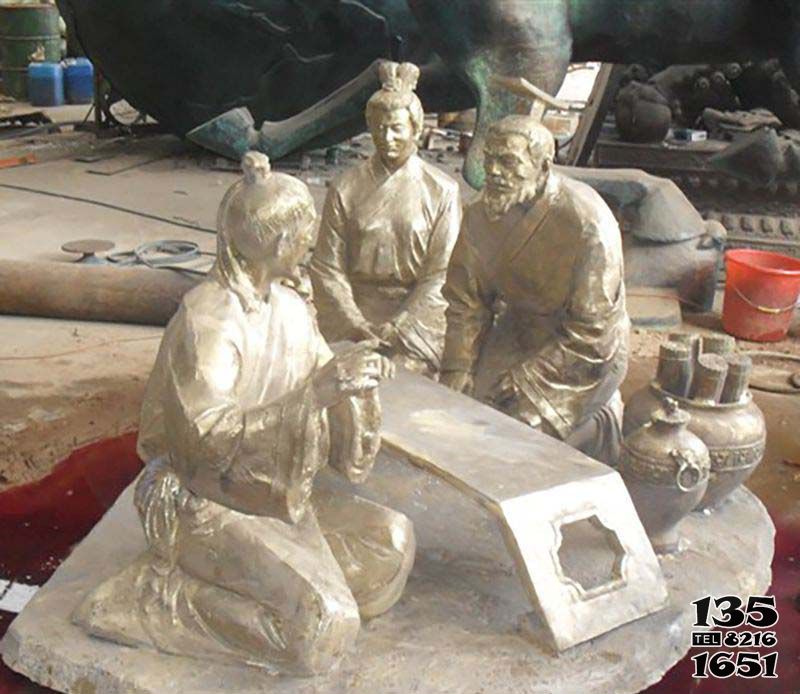 酒文化雕塑-汉白玉石雕人物景观酒文化雕塑