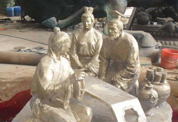 酒文化雕塑-汉白玉石雕人物景观酒文化雕塑