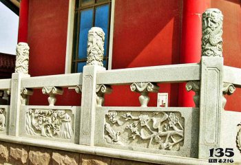 栏杆栏板雕塑-庭院别墅中式大理石扶手栏杆雕塑