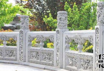 栏杆栏板雕塑-园林景观浮雕龙柱大理石栏杆栏板雕塑
