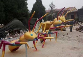蚂蚁雕塑-儿童游乐室外喷漆玻璃钢蚂蚁雕塑
