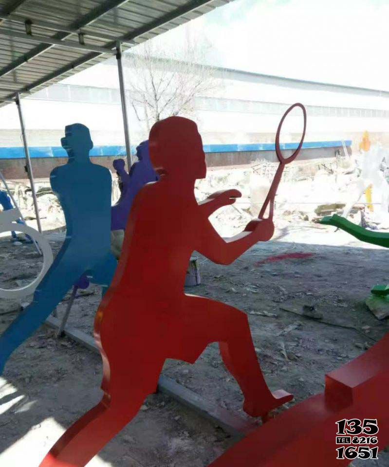 排球雕塑-学校剪影不锈钢排球运动人物雕塑高清图片