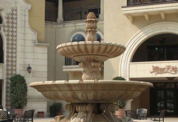 喷泉雕塑-商场户外景观-石雕大型喷泉雕塑