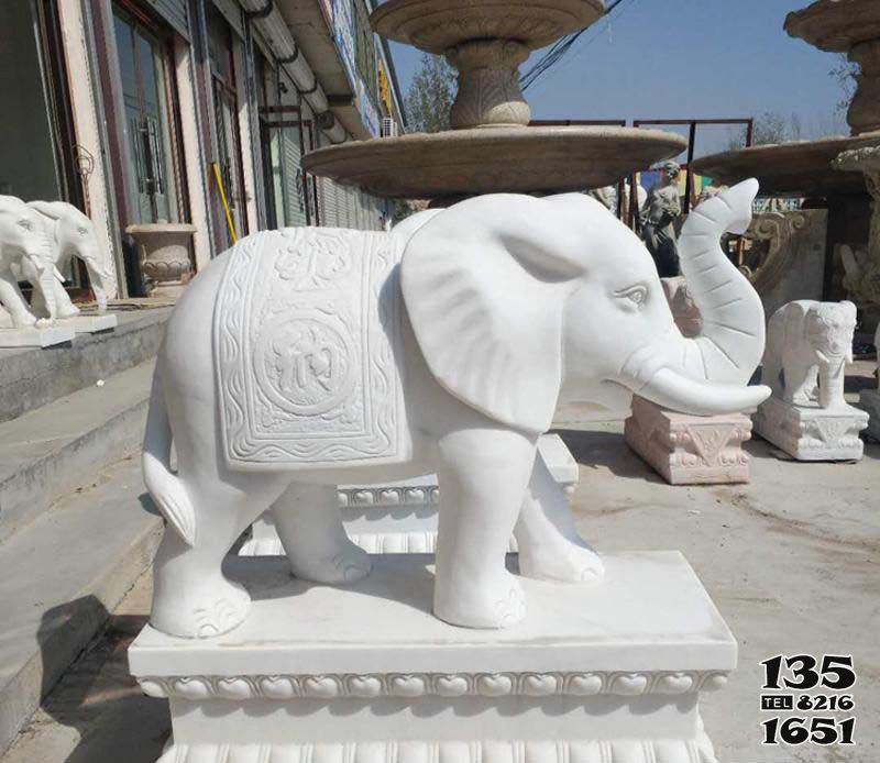 大象雕塑-法院门口汉白玉石雕招财大象雕塑