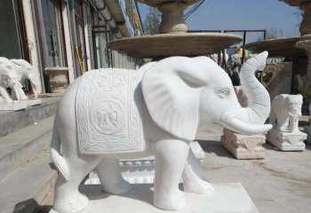 大象雕塑-法院门口汉白玉石雕招财大象雕塑