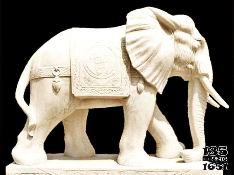 大象雕塑-寺庙小区石雕吉祥大象雕塑
