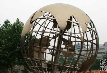 地球仪雕塑-公园广场创意不锈钢地球仪雕塑
