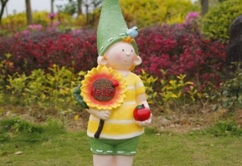 花园娃娃雕塑-户外草坪创意玻璃钢田园园林景观装饰品摆件花园娃娃雕塑