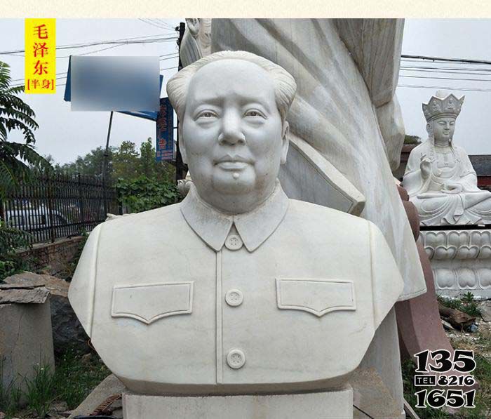 毛泽东雕塑-半身像近代伟人石雕毛泽东雕塑高清图片