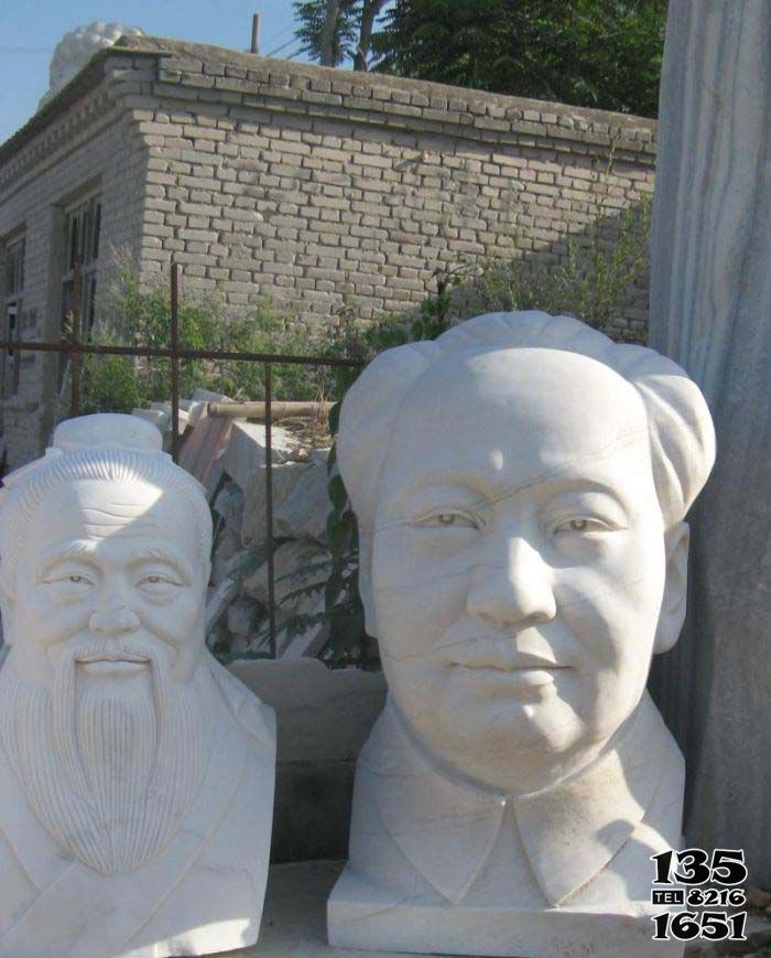 毛泽东雕塑-公园石雕汉白玉近代伟人毛主席毛泽东雕塑高清图片