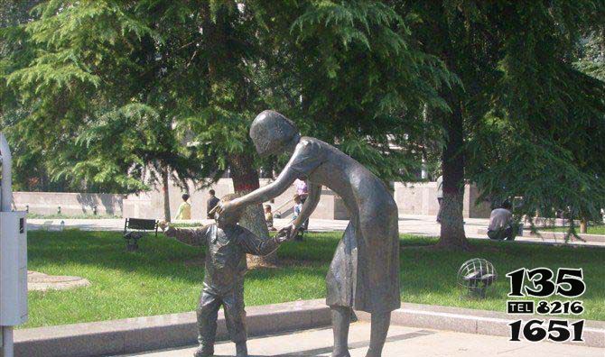 母子雕塑-公园不锈钢创意母子雕塑