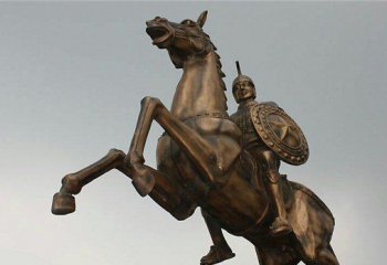 骑马雕塑-古罗马战士铜雕广场骑马雕塑