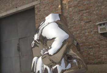 拳头雕塑-街道创意不锈钢力量拳头雕塑
