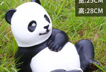 熊猫雕塑- 庭院躺平仿真彩绘玻璃钢熊猫雕塑