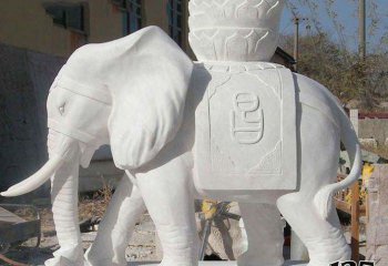 大象雕塑-汉白玉石雕大象景观大象雕塑