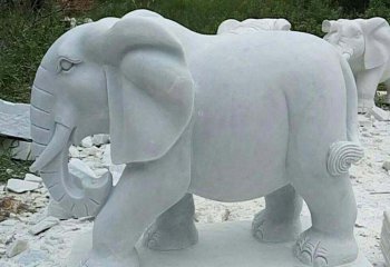 大象雕塑-砂石石雕创意户外公园大象雕塑