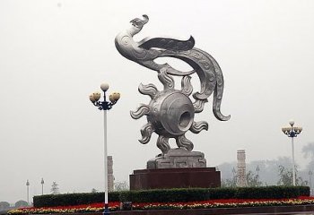 凤鸣朝阳雕塑-公园不锈钢创意广场凤凰雕塑