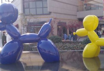 狗雕塑-广场大型卡通玻璃钢彩绘气球狗雕塑