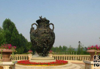 花瓶雕塑-别墅花园广场摆放做旧铸铜花瓶雕塑