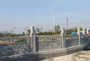 栏杆栏板雕塑-村庄河道路边青石浮雕护栏杆雕塑