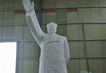 毛泽东雕塑-学院广场摆放大理石挥手毛主席雕塑