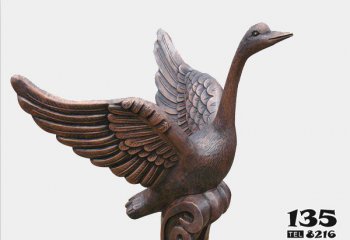 天鹅雕塑-景区铜铸飞翔仿真动物天鹅雕塑