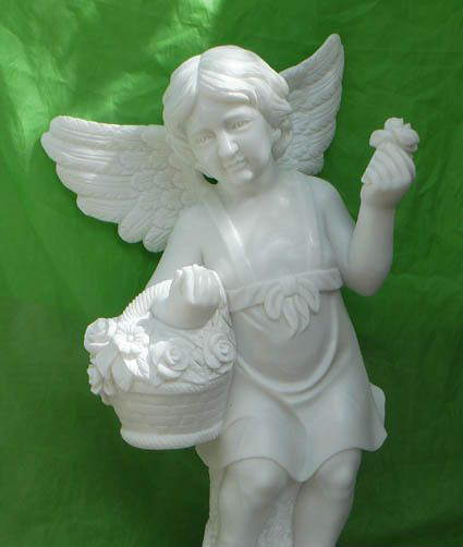 天使雕塑-别墅景观汉白玉天使人物雕塑高清图片