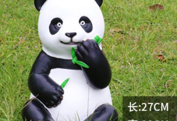 熊猫雕塑-商场公园坐着吃竹玻璃钢熊猫雕塑