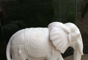 大象雕塑-户外小型装饰品摆件汉白玉石雕大象雕塑